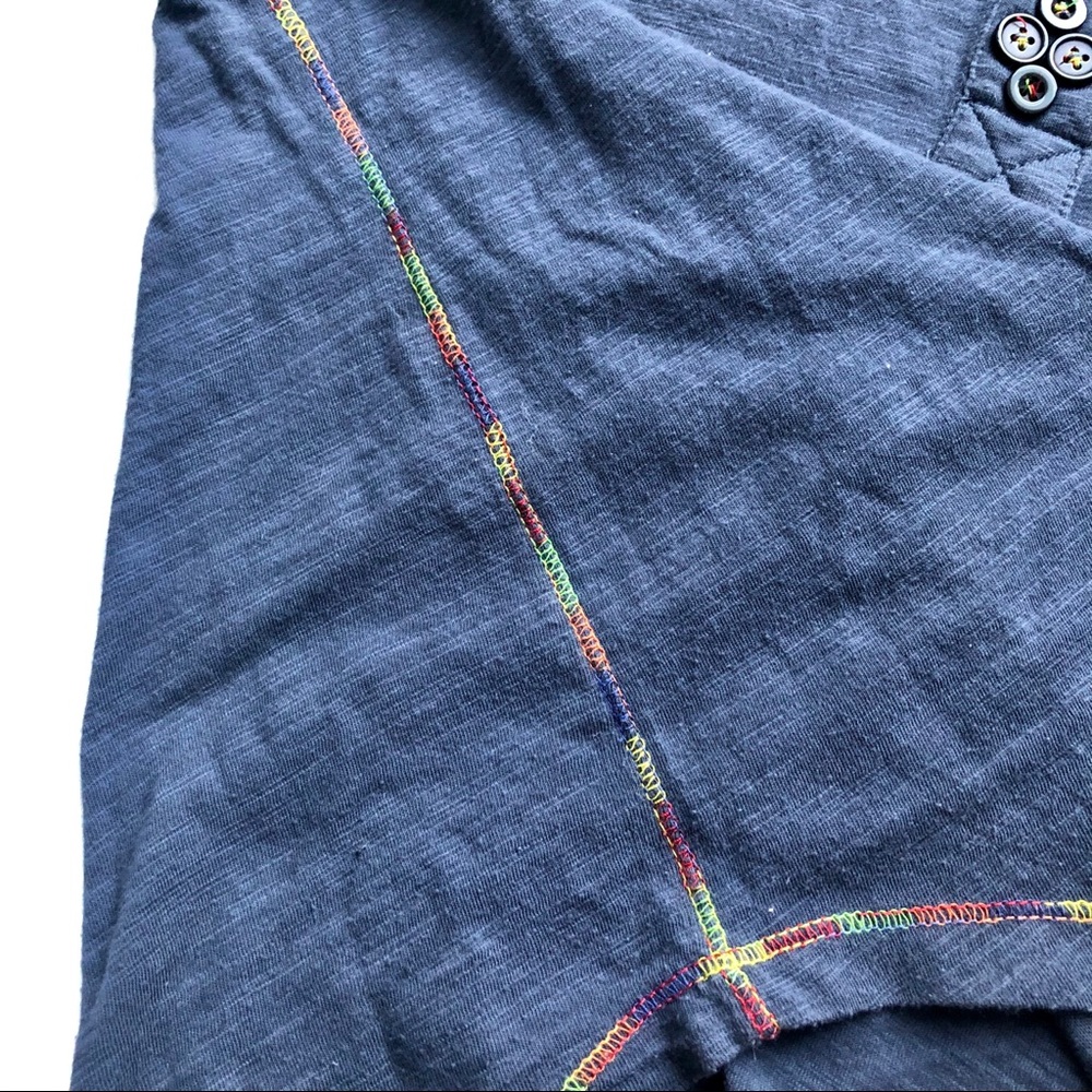 Anthro Mystree Rainbow Stitching W Button Clusters - image 5